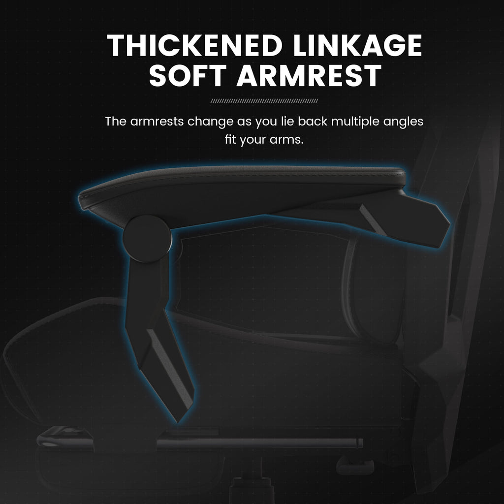 GTRACING LUFT-400 Mesh & Faux Leather Office Gaming Chair with Footrest, Black