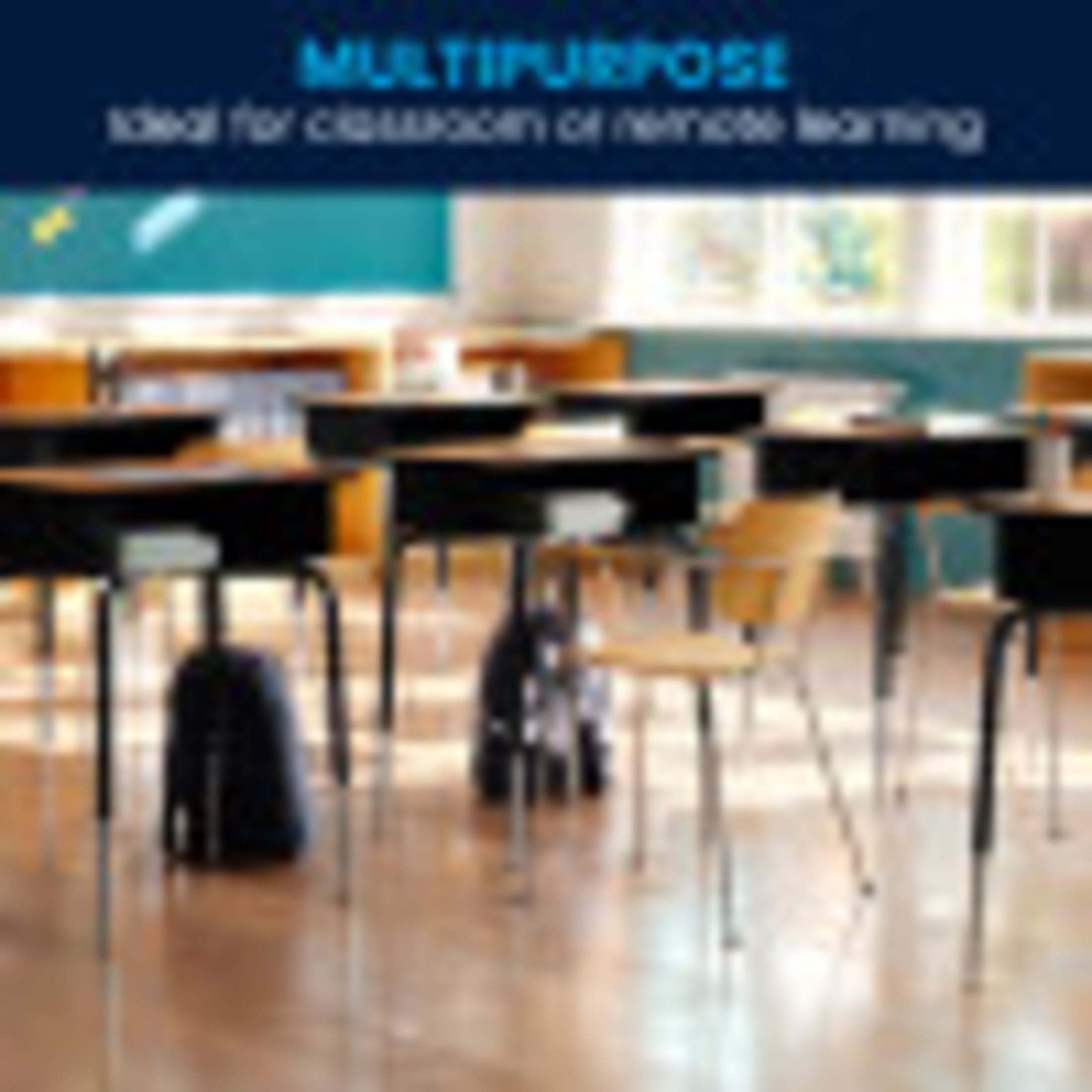 Flash Furniture Billie Open Front Adjustable Student Desk with Metal Book Box, Natural/Black