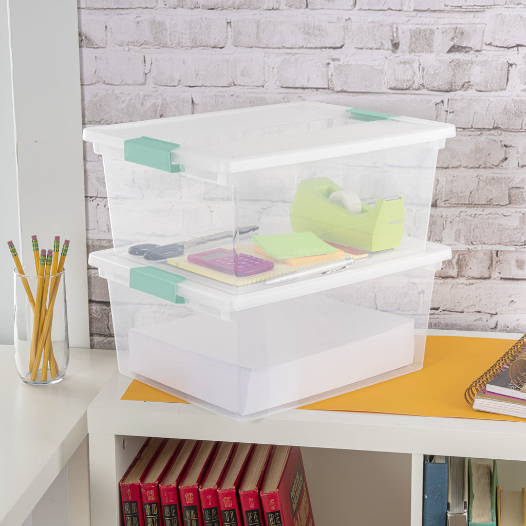 Sterilite Deep Clip Box Plastic, Clear, Set of 1